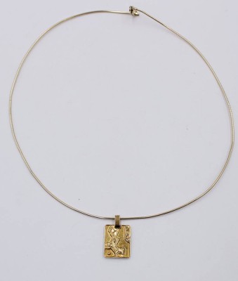 Auktion 364<br>Halsreif mit Anhänger, 925er Silber vergoldet, 5,7gr., ca. L-40cm [1]