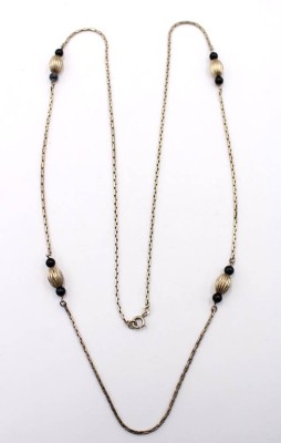 Auktion 364<br>835er Silber-Halskette, Glasperlen, ca. 17gr., L-88cm [1]