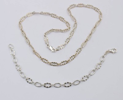 Auktion 364<br>Set, Kette und Armband, 925er Silber, zus. 14,7gr., L-45cm u. L-18cm [1]