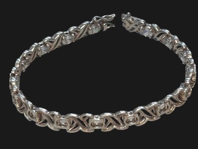 Auktion 364<br>Silber-Armband-925- mit klaren Steinen, L-19 cm, 18,4 gr [1]