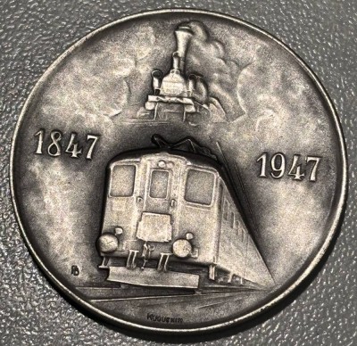 Auktion 364<br>Medaille 100 J. Schweizer Eisenbahnen