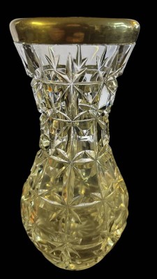 Auktion 364<br>Kristallvase mit Silberrand-800-, H-20 cm [1]
