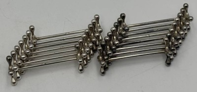 Auktion 364<br>15x Messerbänke, versilbert 