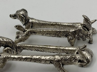 Auktion 364<br>5x versilberte Messerbänke, Tiere, B-9 bis 11 cm [1]