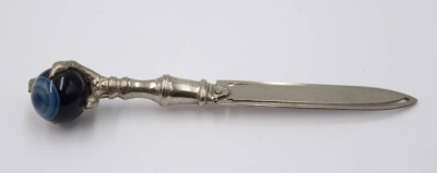 Auktion 364<br>Lesezeichen, Metall, mit Steinkugel, ca. L-10cm [1]