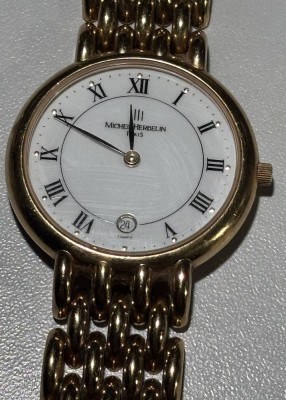 Auktion 364<br>Michel Herbelin Damen  Quartzuhr,D-32 mm, goldfarben, Saphirglas,  Werk nicht geprüft [1]