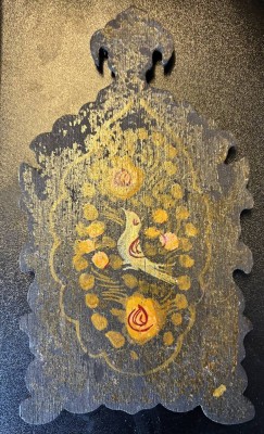 Auktion 364<br>kl. barocker Holz-Bilder/Spiegelrahmen, bemalt, wohl um 1750, Altersspuren, H-19 cm, B-11 cm [1]