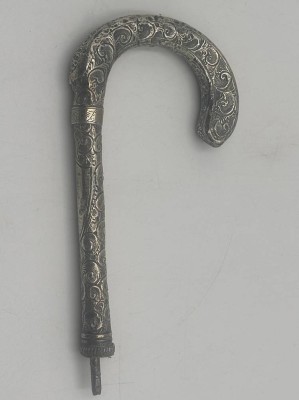 Auktion 364<br>schöner Spazierstock-Griff, Silber, H-16 cm, 65 gr [1]