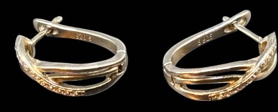 Auktion 364<br>Paar Silber-925- Ohrringe mit klaren Steinen, H-2,2 cm, 4,4 gr [1]