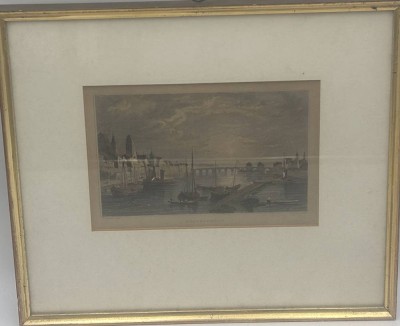 Auktion 364<br>colorierter Stahlstich von Lacey nach Tombleson um 1850, ger/Glas, RG 26x30 cm 