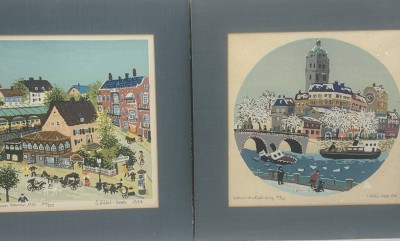 Auktion 364<br>Dorothea LÖBEL-BOCK (1921-2002), 2 Lithografien, naive Berlin Ansichten, 1976/77, in PP, 36x36 cm, nummeriert  164/200 und 107/150 [1]