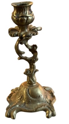 Auktion 365<br>Messing Jugendstil-Kerzenhalter, H-17 cm [1]