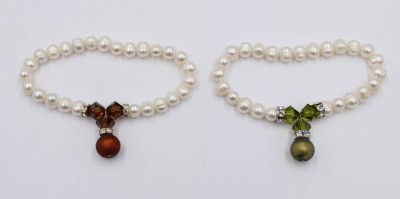 Auktion 365<br>2x Süsswasser-Perlen Zugarmbänder [1]