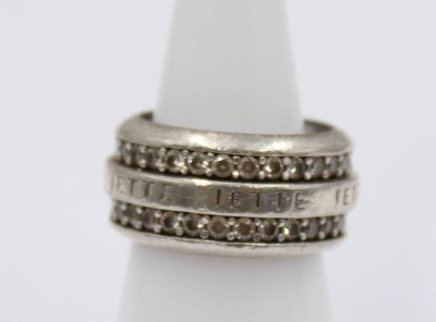Auktion 365<br>925er Silber-Ring, Jette Joop, klare Steine, Tragespuren, 13,6gr., RG 53 [1]