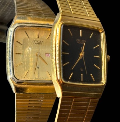 Auktion 365<br>2x Citizen Quartz DAU, helles Ziffernblatt Tragespuren, schwarzes Ziffernblatt sehr guter Zustand, Werke nicht geprüft [1]