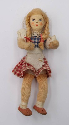 Auktion 365<br>Biegepuppe, wohl 40/50er Jahre, ca. H-11cm [1]