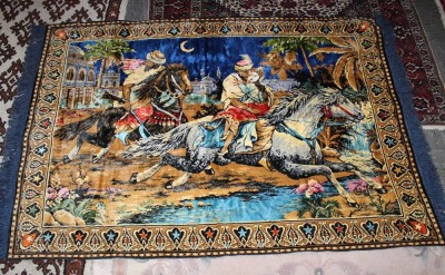 Auktion 365<br>Wandteppich, Die Entführung aus dem Serail, 60/70er Jahre, wohl Kunstfaser, ca. 120 x 185cm [1]