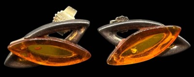 Auktion 365<br>Paar Silber-Ohrstecker-925- mit braunen Steinen, 4 gr. [1]