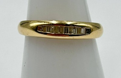 Auktion 365<br>585er GG Ring  mit Baguette-Brillanten, 2gr., RG 49 [1]