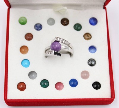 Auktion 365<br>Ring mit austauschbaren Edelstein-Kugeln aus 925 Silber . [1]
