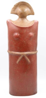 Auktion 365<br>hohe Keramik, stilisierte Frau, wohl um 1960, Südamerika ?, ca. H-72cm [1]