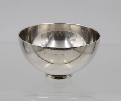 Auktion 365<br>versilberte Schale, Christoph Widmann, Stand mit Gewinde?, ca. H-5,5cm D-9,8cm [1]