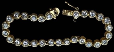 Auktion 365<br>Armband, goldfarben mit  klaren Steinen, L-20 cm, 20,8 [1]