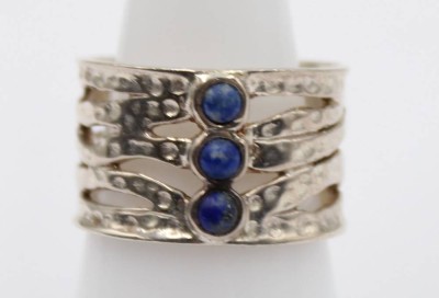 Auktion 365<br>breiter Silber-Ring mit Lapislazuli, 7,3gr., RG 59 [1]