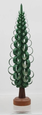 Auktion 365<br>2x gr. Spanbäume in grün, Erzgebirge, leichte Gebrauchsspuren, ca. H-30,5 u. 25,5cm [1]