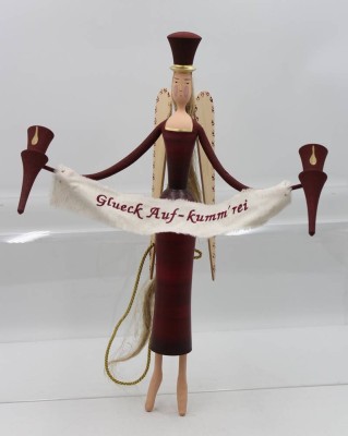 Auktion 365<br>gr. Engel, Dürrländer, Erzgebirge, anbei Zertifikat, ca. H-50cm B-38cm [1]