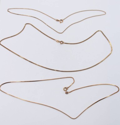 Auktion 365<br>3x 925er -Silberhalsketten, goldfarben, 9,5gr. , L-42cm [1]