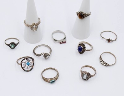 Auktion 365<br>8x div. Silber-Ringe, zus. 22,4gr. [1]