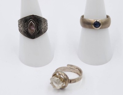 Auktion 365<br>3x div. Silber-Ringe, 925er, zus. ca. 12,9gr., RG 54/55 [1]