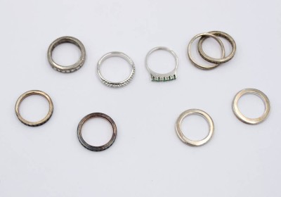 Auktion 365<br>8x div. Silber-Ringe,  zus. ca. 30,3gr., RG 50 bis 56 [1]