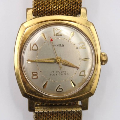 Auktion 365<br>Vintage-Armbanduhr, Ankra, Handaufzug, Werk läuft, getragene Erhaltung, D- 3,1cm [1]