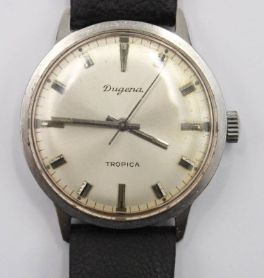 Auktion 365<br>Vintage-Armbanduhr, Dugena Tropica, Handaufzug, Werk läuft, getragene Erhaltung, D- 3,5cm [1]