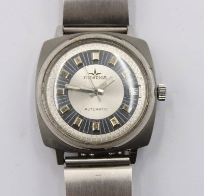 Auktion 365<br>Vintage-Armbanduhr, Dugena Automatik, Werk läuft, getragene Erhaltung, D-3,5 cm [1]
