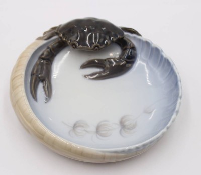 Auktion 365<br>kleine Krebsschale von Royal Copenhagen, Nr.3131, Entw. Erik Nielsen, D-16cm, Schleifstrich [1]