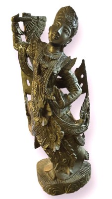 Auktion 365<br>hohe Tempeltänzerin aus Holz, Bali, älter, mit kleinen Fehlteilen und Chips, H-41 cm [1]