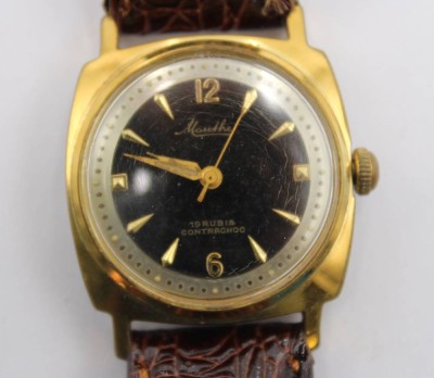 Auktion 365<br>Vintage-Armbanduhr, Mauthe, Handaufzug, Werk läuft, getragene Erhaltung, D- 2,5cm [1]