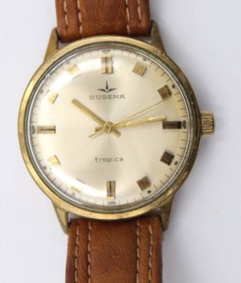 Auktion 365<br>Vintage-Armbanduhr, Dugena, Handaufzug, Werk läuft, getragene Erhaltung, D- 3,5cm [1]