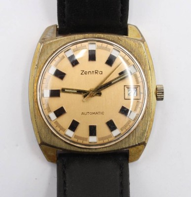 Auktion 365<br>Vintage-Armbanduhr, ZentRa, Automatik, Werk läuft, getragene Erhaltung, D- 3cm [1]