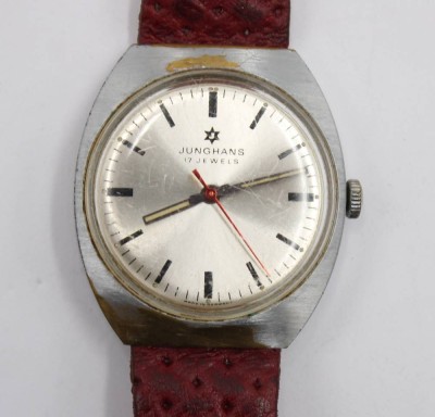 Auktion 365<br>Vintage-Armbanduhr, Junghans, Handaufzug, Werk läuft, getragene Erhaltung, D-3cm [1]