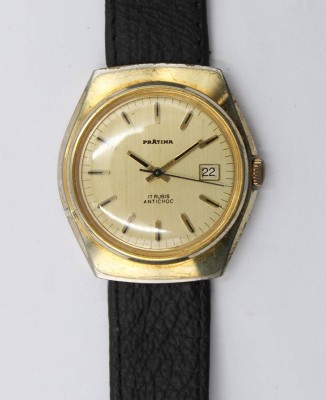 Auktion 365<br>Vintage-Armbanduhr, Prätina, Handaufzug, Werk läuft, getragene Erhaltung, D- 3,9cm [1]