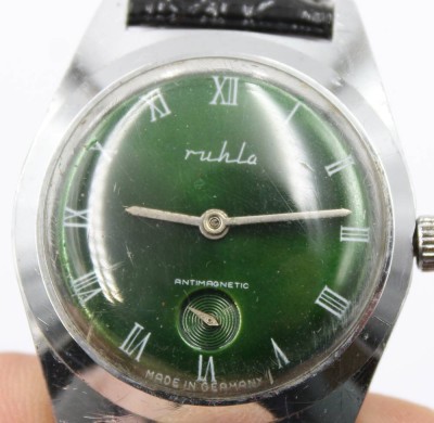 Auktion 365<br>Vintage-Armbanduhr, Ruhla, Handaufzug, Werk läuft, getragene Erhaltung, D- 3,5cm [1]