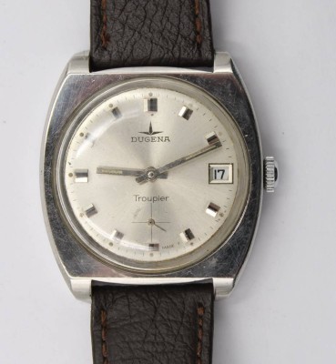 Auktion 365<br>Vintage-Armbanduhr, Dugena Troupier, Handaufzug, Werk läuft, getragene Erhaltung, D- 3,6cm [1]