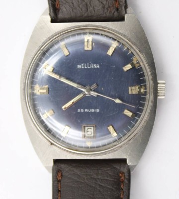 Auktion 365<br>Vintage-Armbanduhr, Bellana, Handaufzug, Werk läuft, Eisenbahner-Dienstuhr, getragene Erhaltung, D- 3,4cm [1]