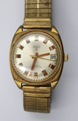 Auktion 365<br>Vintage-Armbanduhr, OSCO S, Handaufzug, Werk läuft kurz an, getragene Erhaltung, D- 3,4cm [1]
