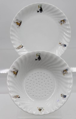 Auktion 365<br>Obstschale mit Unterteller, Schwarzenhammer, Kindermotive, ca. H-7,5cm D-23cm [1]