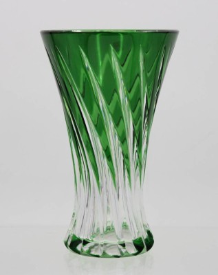 Auktion 365<br>Vase, grün überfangen, ca. H-16,5cm [1]
